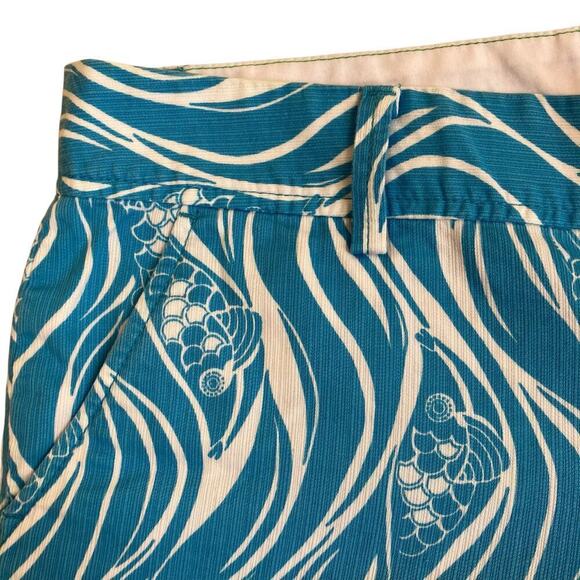 Lilly Pulitzer Callahan Shorts 5” White Turquoise Joe Fish Vacation Preppy 10 - Picture 11 of 16